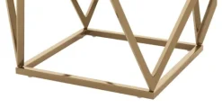 Kirkland's Home Dark Marble And Gold Geometric Accent Table- Accent & End Tables