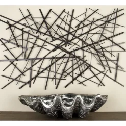Kirkland's Home Dark Metal Abstract Scattered Wall Sculpture- Wall Plaques
