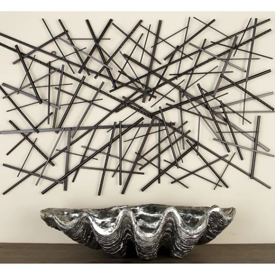 Kirkland's Home Dark Metal Abstract Scattered Wall Sculpture- Wall Plaques