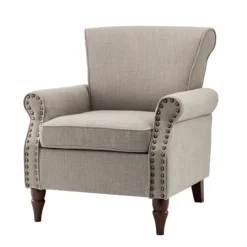Kirkland's Home Dark Miriam Nailhead Trim Armchair- Accent Chairs