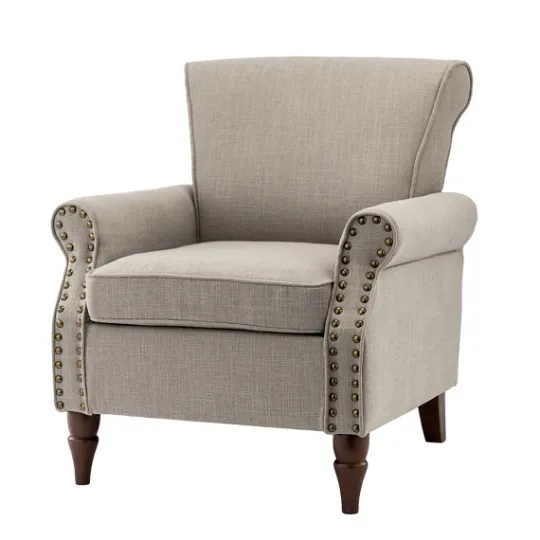 Kirkland's Home Dark Miriam Nailhead Trim Armchair- Accent Chairs
