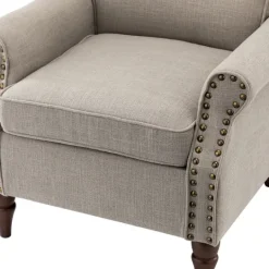 Kirkland's Home Dark Miriam Nailhead Trim Armchair- Accent Chairs