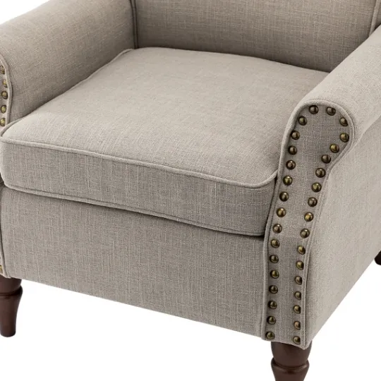Kirkland's Home Dark Miriam Nailhead Trim Armchair- Accent Chairs