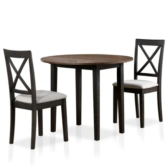 Kirkland's Home Dark Oak And Walnut 3-Pc. Dining Set- Dining Tables