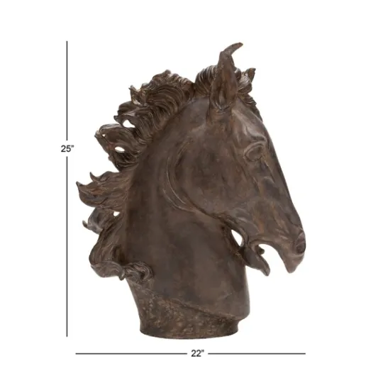 Kirkland's Home Dark Polystone Horse Head Statue- Statues & Figurines
