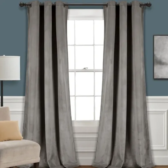 Kirkland's Home Dark Prima Velvet Curtain Panel Set, 108 In.- Curtains & Drapes