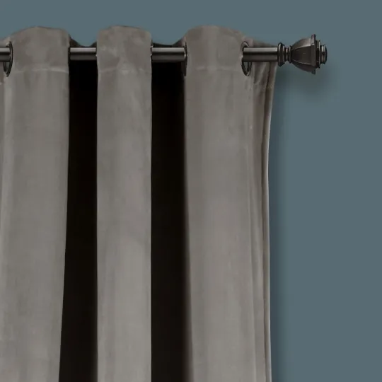Kirkland's Home Dark Prima Velvet Curtain Panel Set, 108 In.- Curtains & Drapes