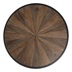 Kirkland's Home Dark Reclaimed Elm Wood Drum Accent Table- Accent & End Tables