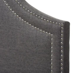 Kirkland's Home Dark Scalloped Corner Queen Headboard- Beds & Headboards