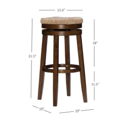 Kirkland's Home Dark Seagrass Swivel Bar Stool- Bar Stools & Counter Height Stools