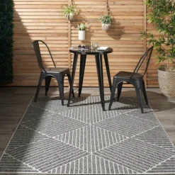 Kirkland's Home Dark Square Diamond Outdoor Area Rug, 5X7- Outdoor Rugs