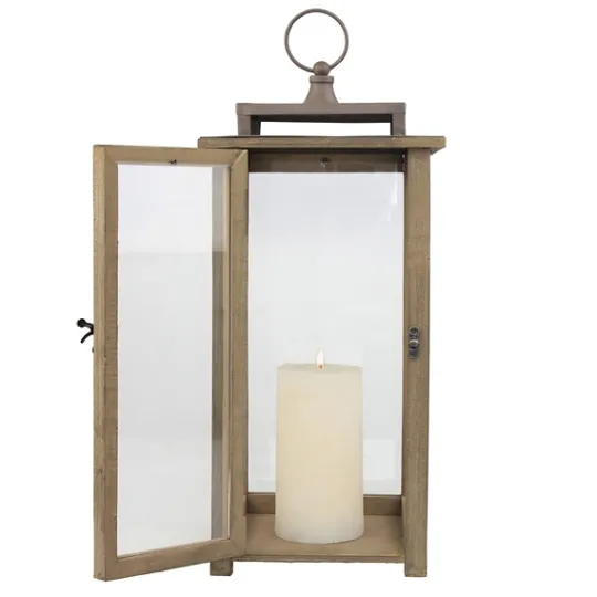 Kirkland's Home Dark Stain Distressed Lantern- Lanterns