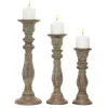 Kirkland's Home Dark Stained Wood Candle Holders, Set Of 3- Candle Holders