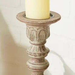 Kirkland's Home Dark Stained Wood Candle Holders, Set Of 3- Candle Holders