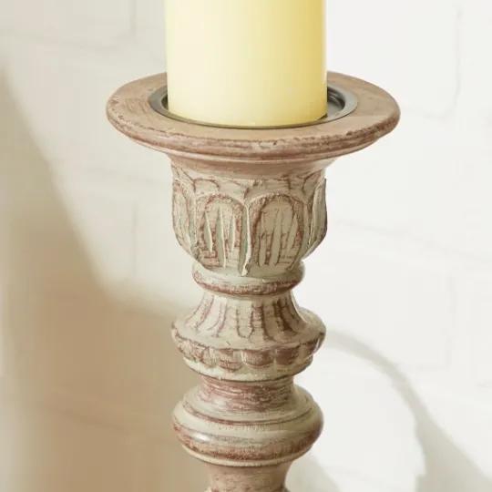 Kirkland's Home Dark Stained Wood Candle Holders, Set Of 3- Candle Holders