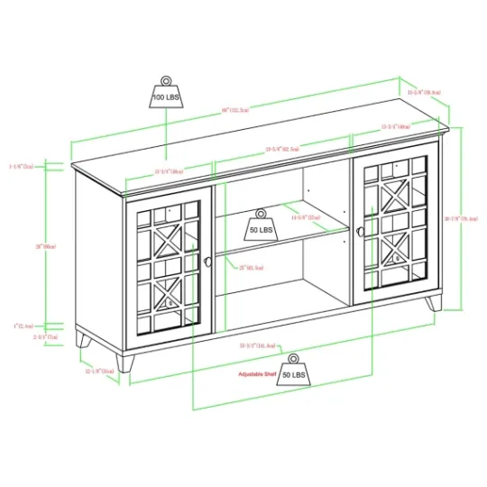 Kirkland's Home Dark Teal Fretwork 2-Door Sideboard- Cabinets & Sideboards