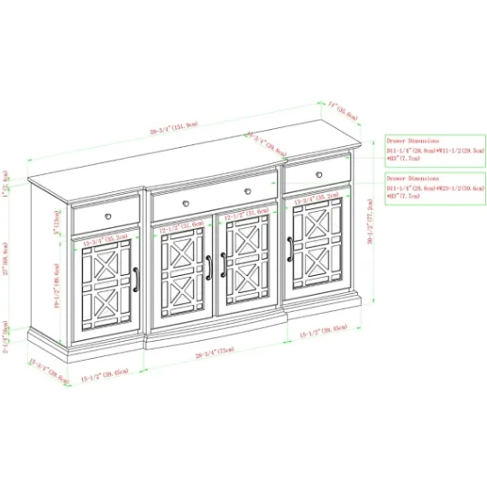 Kirkland's Home Dark Teal Tiered Fretwork Cabinet- Cabinets & Sideboards