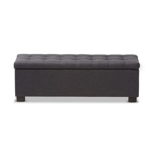Kirkland's Home Dark Tufted Contemporary Storage Bench- Entryway Furniture