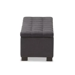 Kirkland's Home Dark Tufted Contemporary Storage Bench- Entryway Furniture