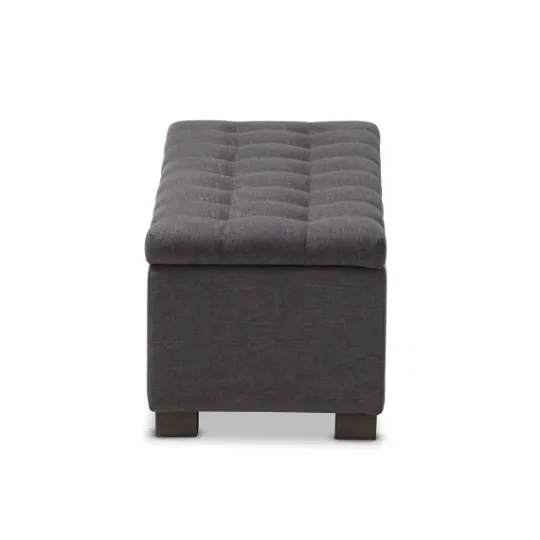 Kirkland's Home Dark Tufted Contemporary Storage Bench- Entryway Furniture