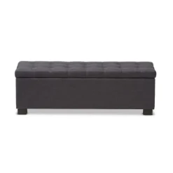 Kirkland's Home Dark Tufted Contemporary Storage Bench- Entryway Furniture
