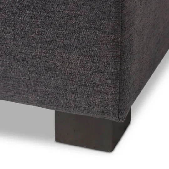 Kirkland's Home Dark Tufted Contemporary Storage Bench- Entryway Furniture
