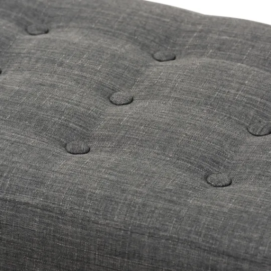 Kirkland's Home Dark Tufted Walnut Wood Bench- Benches & Ottomans