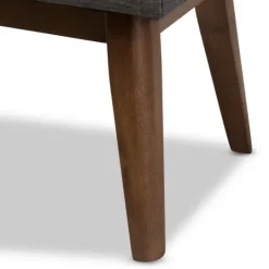 Kirkland's Home Dark Tufted Walnut Wood Bench- Benches & Ottomans