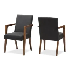 Kirkland's Home Dark Upholstered Wooden Accent Chair- Accent Chairs