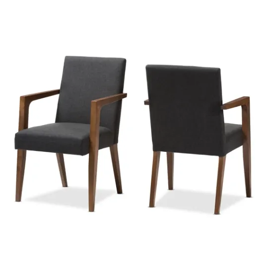 Kirkland's Home Dark Upholstered Wooden Accent Chair- Accent Chairs