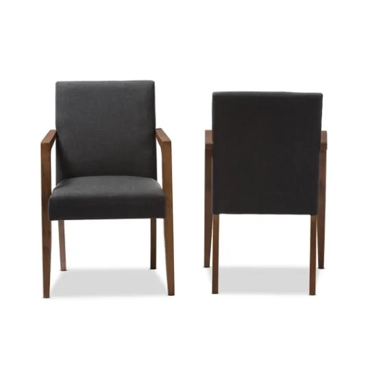 Kirkland's Home Dark Upholstered Wooden Accent Chair- Accent Chairs