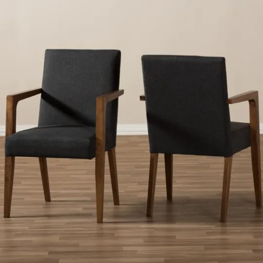 Kirkland's Home Dark Upholstered Wooden Accent Chair- Accent Chairs