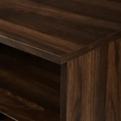 Kirkland's Home Dark Walnut Angled Door Wooden Sideboard Cabinet- Cabinets & Sideboards