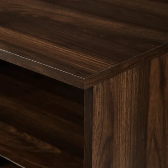 Kirkland's Home Dark Walnut Angled Door Wooden Sideboard Cabinet- Cabinets & Sideboards