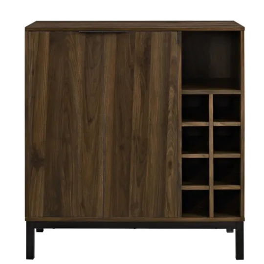 Kirkland's Home Dark Walnut Bar Cabinet With Wine Storage- Cabinets & Sideboards