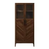 Kirkland's Home Dark Walnut Chevron Wooden Storage Cabinet- Cabinets & Sideboards
