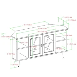 Kirkland's Home Dark Walnut Glass Door Corner Tv Stand- Tv Stands & Media Consoles
