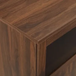 Kirkland's Home Dark Walnut Glass Paneled Door Tv Stand- Tv Stands & Media Consoles