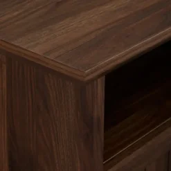 Kirkland's Home Dark Walnut Grooved Door Corner Tv Stand- Tv Stands & Media Consoles