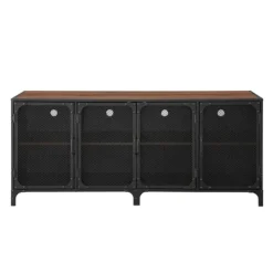 Kirkland's Home Dark Walnut Industrial Sideboard Cabinet- Cabinets & Sideboards