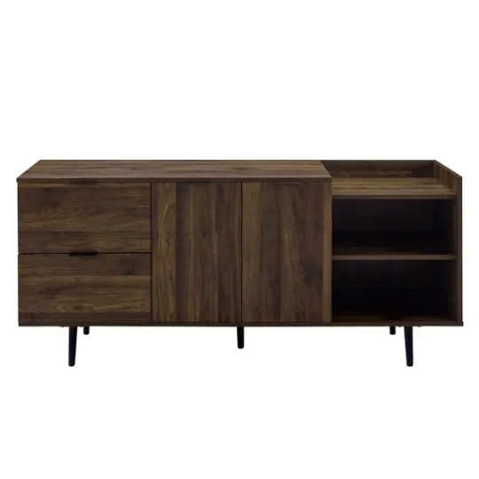 Kirkland's Home Dark Walnut Mid-Century 4-Door Tv Stand- Tv Stands & Media Consoles