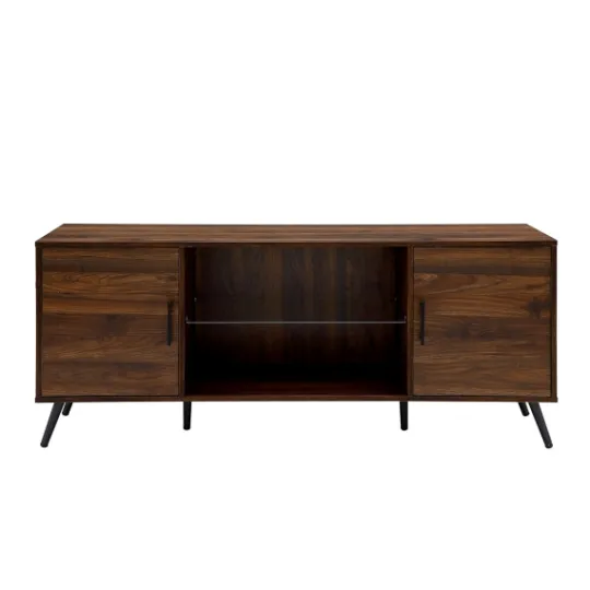 Kirkland's Home Dark Walnut Mid-Century 2-Door Media Cabinet- Tv Stands & Media Consoles
