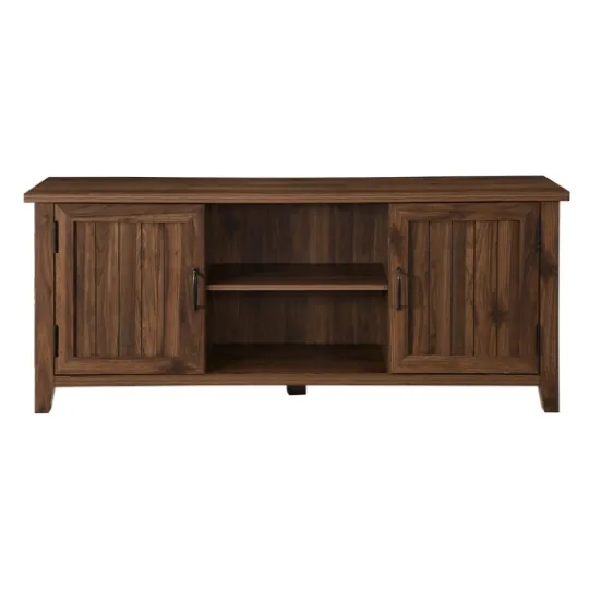 Kirkland's Home Dark Walnut Modern Farmhouse Tv Stand- Tv Stands & Media Consoles
