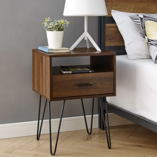Kirkland's Home Dark Walnut Modern Farmhouse Side Table- Accent & End Tables