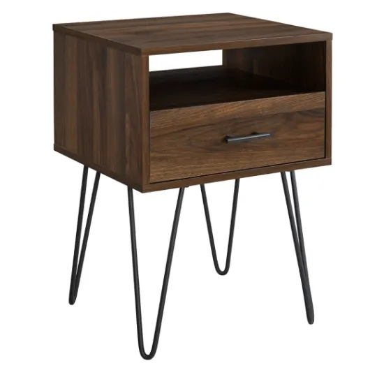 Kirkland's Home Dark Walnut Modern Farmhouse Side Table- Accent & End Tables