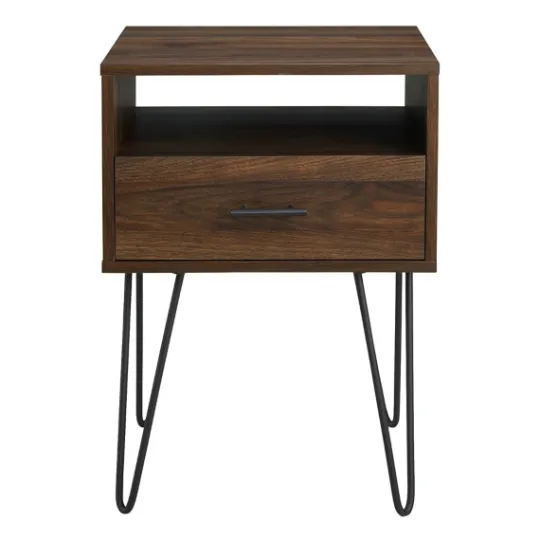 Kirkland's Home Dark Walnut Modern Farmhouse Side Table- Accent & End Tables