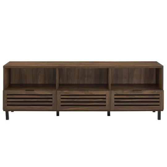 Kirkland's Home Dark Walnut Rustic Slat Door Tv Stand, 70 In.- Tv Stands & Media Consoles