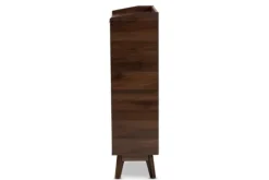 Kirkland's Home Dark Walnut 5-Shelf Wooden Shoe Cabinet- Entryway Furniture