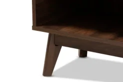 Kirkland's Home Dark Walnut 5-Shelf Wooden Shoe Cabinet- Entryway Furniture
