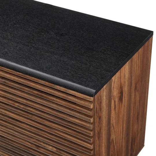Kirkland's Home Dark Walnut Slatted 4-Drawer Cabinet- Cabinets & Sideboards